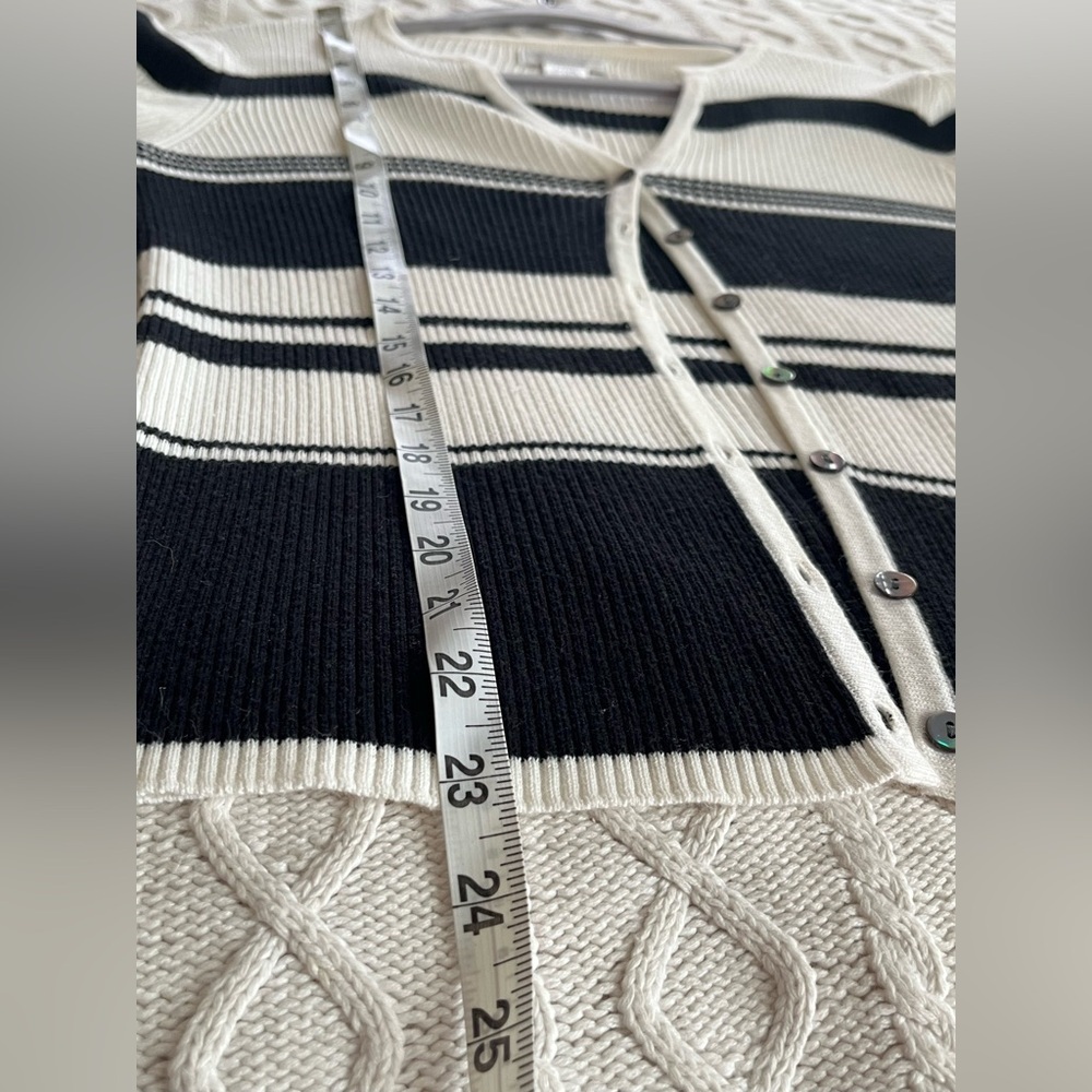 Worthington essentials Black & White Ribbed Sweater Women’s Size Large - Picture 11 of 14